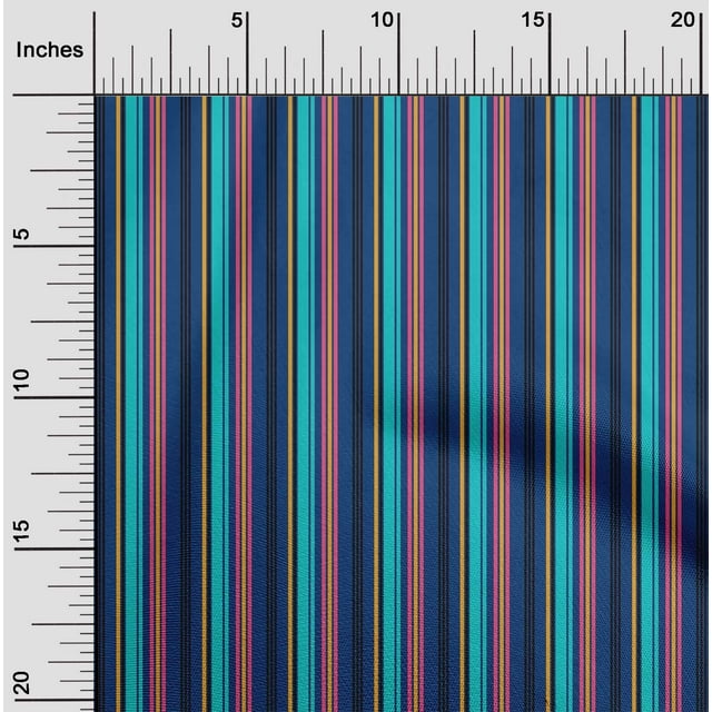oneOone Tissu Jersey Viscose Multicolore à Rayures Tissu au Mètre 60 Pouces de Large