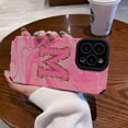 thumbnail image 4 of Funda de teléfono con letra M rosa para iPhone, 15, 12, 14, 11, 13 Pro Max, Mini, SE, XR, XS, X, 8, 7 Plus, cubierta de silicona a prueba de golpes, 4 of 4