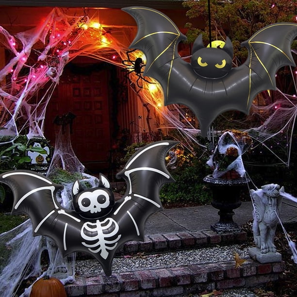 Globos Inflables Grandes de Halloween con Forma de Murciélago de Aluminio, Decoraciones para Exteriores, Fiestas, Jardines, Tiendas, Etc.