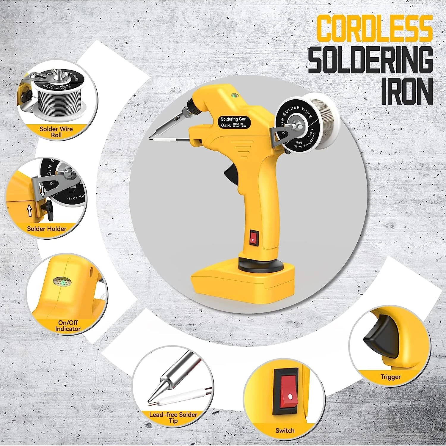 Cordless Solder Iron Gun Soldering Iron Kit Welding Tool For DeWalt 20v Battery