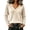 Beige, variant on Sweaters for Women Polyester Spandex Slim Fit V Neck Long Sleeve Diamond Open Knit Ribbed Cuffs and Hem Solid Casual Fall