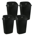 thumbnail image 3 of 13 Gallon / 50 L Swing Lid Tall Kitchen Trash Can, 4-Pack, Restaurants, Garage, Classroom, Office Garbage Bins, Black, 3 of 11
