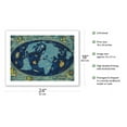 thumbnail image 2 of Global World Route Map - France - Planisphere - Vintage Airline Travel Poster by Lucien Boucher c.1962 - Fine Art Matte Paper Print (Unframed) 18x24in, 2 of 4