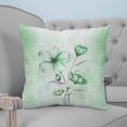 thumbnail image 4 of 14x14 Pillow Covers Set of 2, Green Flowers Throw Pillow Covers Decorative Couch Cushion Case, Spring Floral Elegant Pastoral Botanical Microfiber Square Pillowcases for Bedroom Car Living Room, 4 of 7