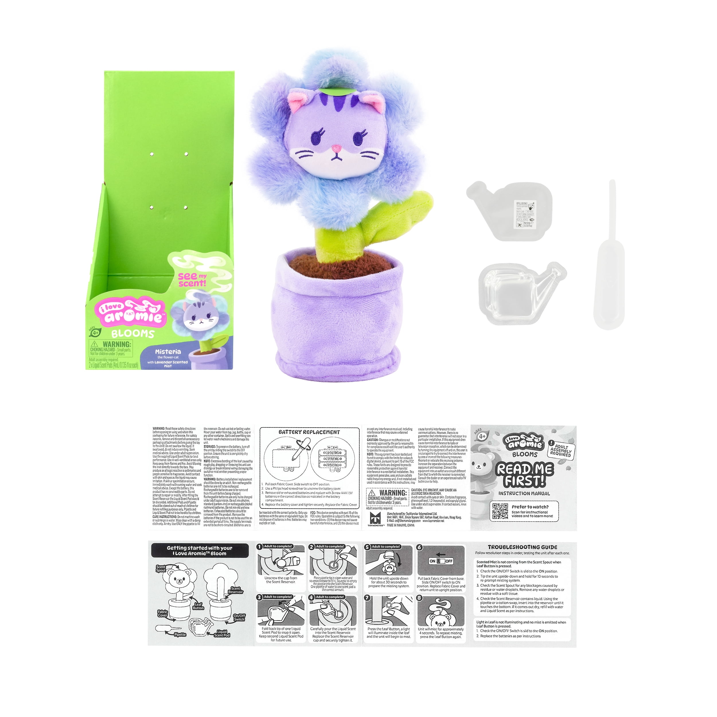 i love aromie™ Misteria - Lavender Scented Flower Plush with Visible Magic Mist. Refillable Fragrance Toy for Kids 4+