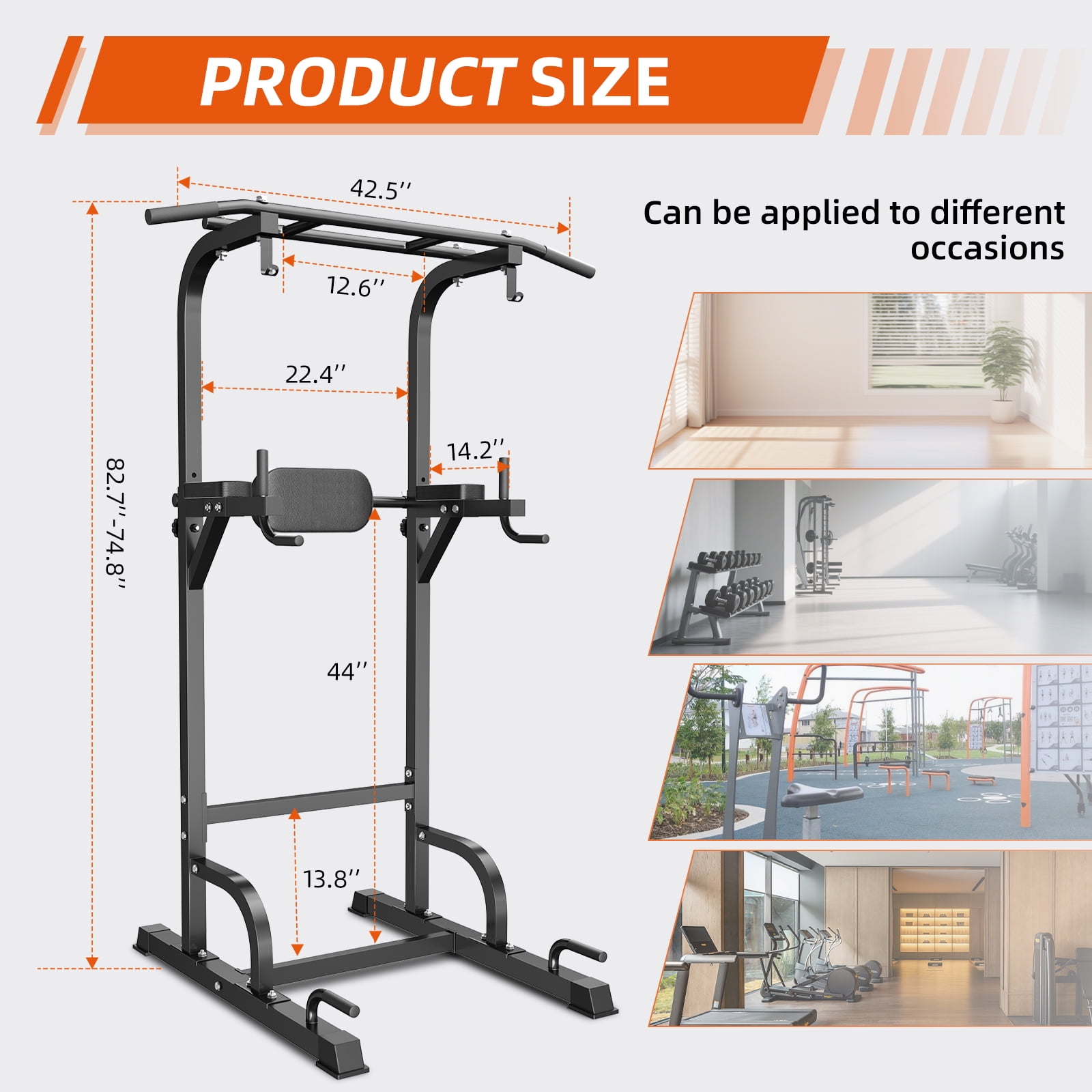Primy 350lbs Multifunction Power Tower, Pull Up Bar Dip Station/Stand for Home Gym Strength Training Workout Equipment