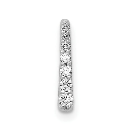 Graduated Diamond Drop Pendant - Roy Rose Jewelry 14K White Gold Diamond Fancy Graduated Stone Bar Chain Slide Pendant 1/10-Carat