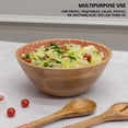 thumbnail image 6 of Salad Bowl or Wooden Bowls with Serving Tongs, Large Salad Bowls for Fruits, Cereal or Pasta, Large Mixing Bowl Set, Perfect Modern Gift, 12" D x 5" H, Mango Wood, Coral, 6 of 6