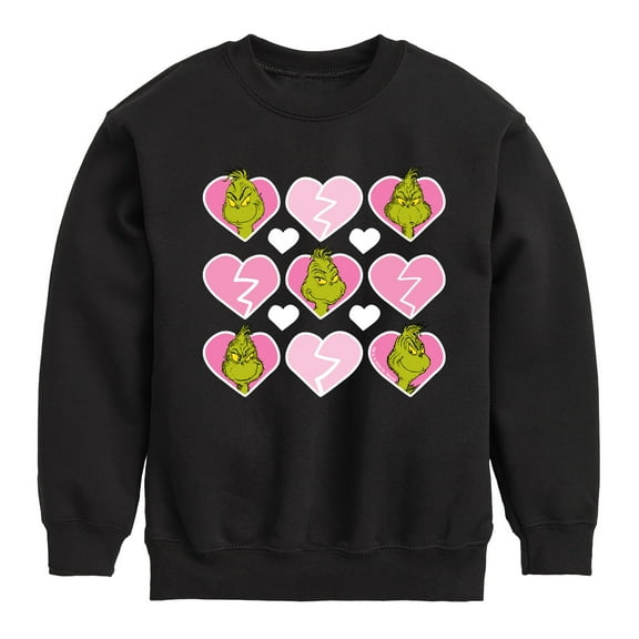 The Grinch - Grinch Broken Heart Grid - Toddler & Youth Crewneck Fleece Sweatshirt