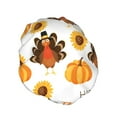 thumbnail image 2 of Kll Happy Thanksgiving Day Pattern Shower Cap & Bath Cap For Women,Reversible Oversized Waterproof Shower Caps For All Hair Lengths,Elastic Reusable Bathing Hair Cap, 2 of 9