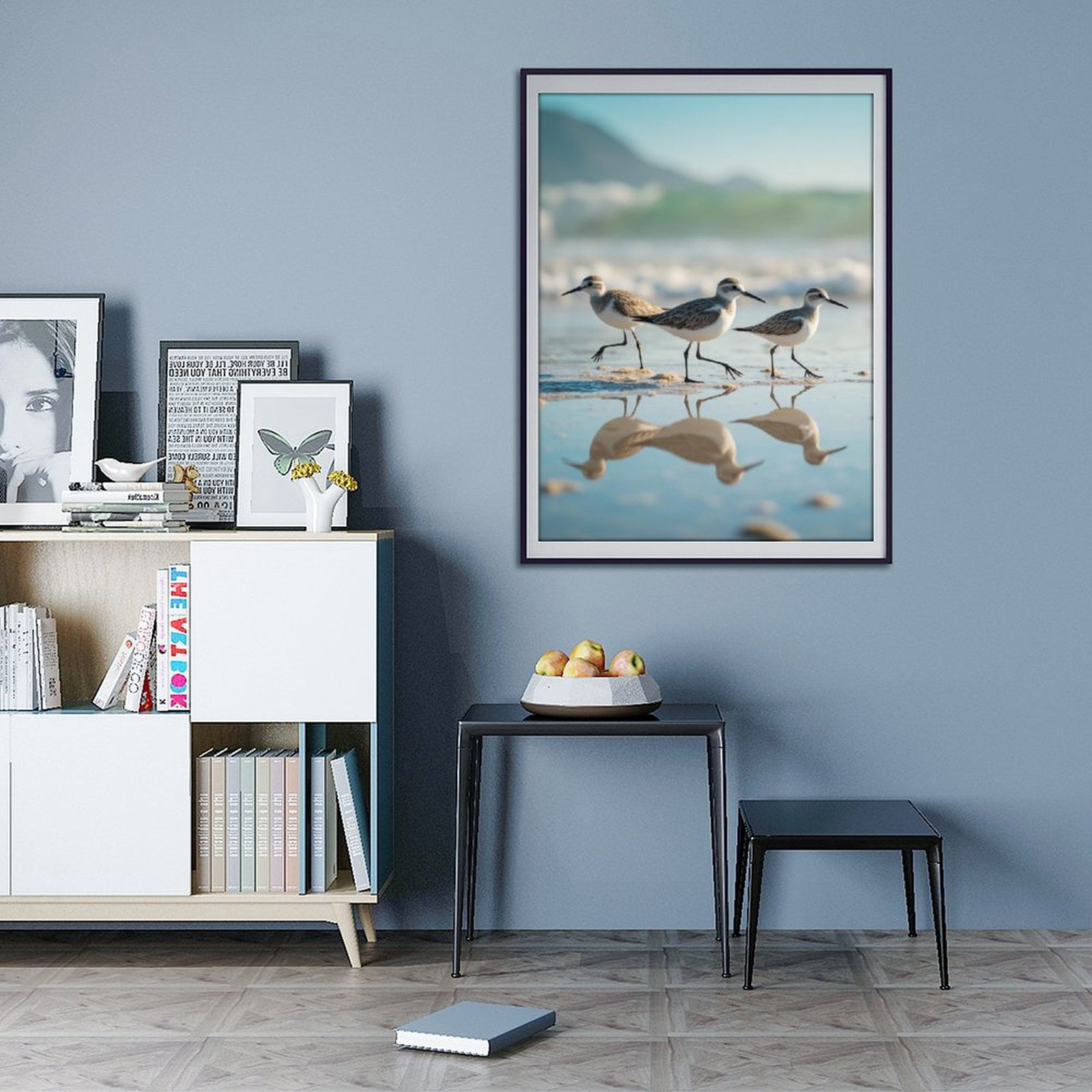 Diamond Art Kit for Adults, Shore Birds Reflection Beach Scene Diamond Painting for Adults Beginners, 5D DIY Diamond Art Painting Kits, Colorful Diamond Painting Craft for Home Decor 12x16