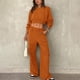thumbnail image 1 of Puntoco Conjunto de camisa y top de manga larga con cuello redondo y pantalones umbilicales con fugas para mujer Puntoco Puntoco-5393, 1 of 9