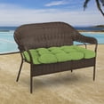 thumbnail image 2 of Jordan Manufacturing Sunbrella 44" x 18" Canvas Gingko Green Solid Rectangular Tufted Contoured Outdoor Wicker Settee Bench Cushion, 2 of 11