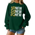 thumbnail image 2 of Women's Fashion Top New Year 2026 Printed Pullover Sweatshirt Holiday Design for Women Casual Celebration Streetwear Top,Green,L, 2 of 6