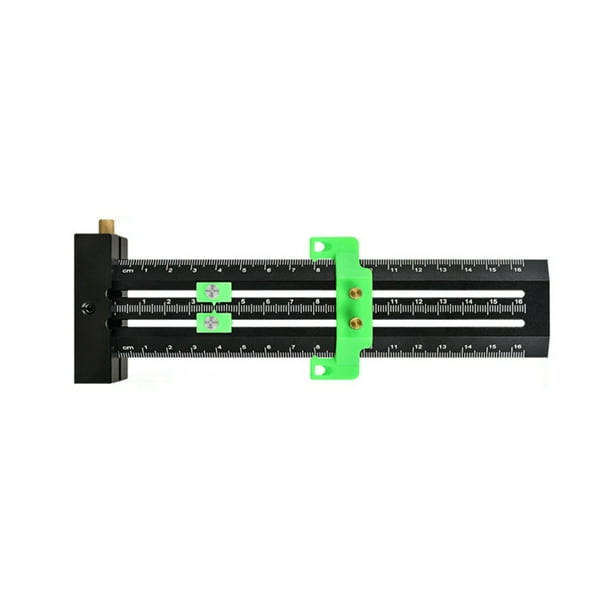 Regla de Marcado de Doble LíNea en Forma de T + Aguja de Acero/Regla de Marcado Paralelo/Vertical Regla de Marcado de Orificios Regla de Marcado MéTrica