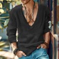 thumbnail image 4 of INCERUN 2024 camisetas de verano, camisetas de moda de manga larga con cuello en V sólido para hombres, ropa de calle para hombres, camisas de gran tamaño S-5XL, 4 of 5