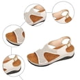 thumbnail image 7 of Womens Sandals Open Toe Hollow out Low Wedge Antislip Comfortable Footbed Slingback Orthopedic Walking Shoes White Size 9, 7 of 7