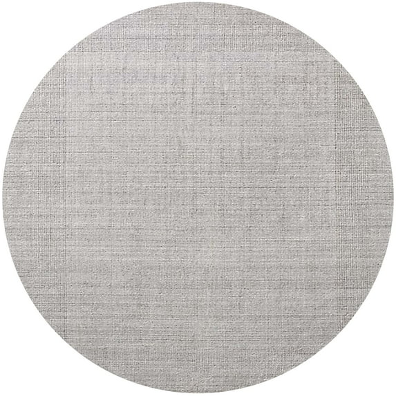 Ahgly Company Machine Washable Indoor Round Industrial Modern Pale Silver Gray Area Rugs, 5' Round