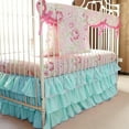 thumbnail image 2 of CATPAN Mini Crib Bed Skirt : 18" Drop Ruffles Crib Skirt Girl,3-Layer Crib Skirt for Nursery Decor,Mini Crib Skirt Easy to Change and Clean,Soft and Comfortable,28" W,52" L(Green), 2 of 14