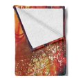 thumbnail image 2 of Fantasy Soft Flannel Fleece Blanket, Colorful Modern Autumn Forest with Blured Special Effects in Vivid Tones Design, Cozy Plush for Indoor and Outdoor Use, 50" x 60", Orange Green, by Ambesonne, 2 of 5