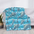 thumbnail image 3 of Yiaed Dolphin Print Blanket Throw Blanket Soft Cozy Flannel Blanket for Home Bed Sofa Couch Chair-50"x40", 3 of 6