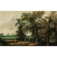 thumbnail image 3 of Willem van den Bundel 24x16 Black Modern Framed Museum Art Print Titled - A Wooded Landscape with Hunters, 3 of 5