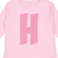thumbnail image 4 of Inktastic Pink and White Polka Dots Letter H Boys or Girls Long Sleeve Toddler T-Shirt, 4 of 5