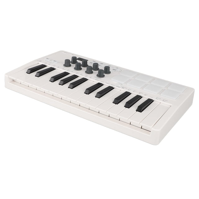 Teclado De Control MIDI De 25 Teclas, Software De Producción Musical Controlador MIDI USB 8 MPC Beat Pads Para Hacer Ritmos