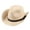 Light Beige, variant on Unisex Kids Straw Hat Fedora Cap Wide Brim Sun Hat Parent-child Jazz Hat