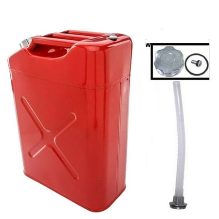 Zimtown Portable 5 Gallon Petrol Jerry Can with Spout, 20L 0.6mm Cold Rolled Steel Gasoline Fuel Container Caddy Tank, for Emergency Backup