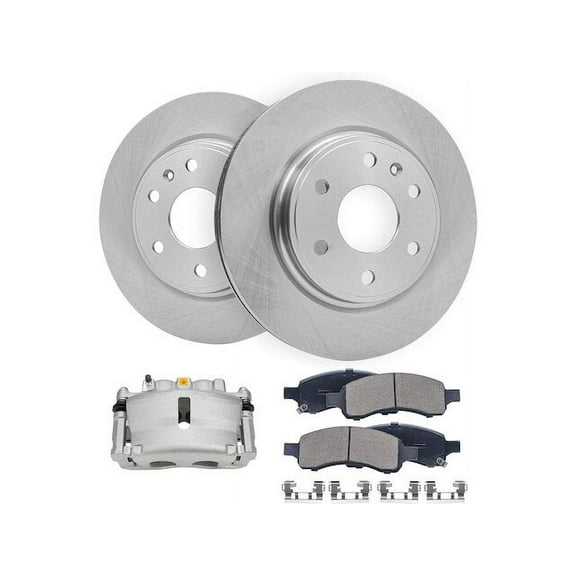 Front Brake Pad Rotor and Caliper Set - Compatible with 2008 - 2017 Buick Enclave 2009 2010 2011 2012 2013 2014 2015 2016