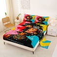 thumbnail image 2 of Castle Fairy Pop Art Print King Sheets 4pcs,Black Girl Tribal Pattern Bedding,Red Yellow,1 Fitted Sheet, 1 Flat Sheet and 2 Pillowcases, 2 of 6