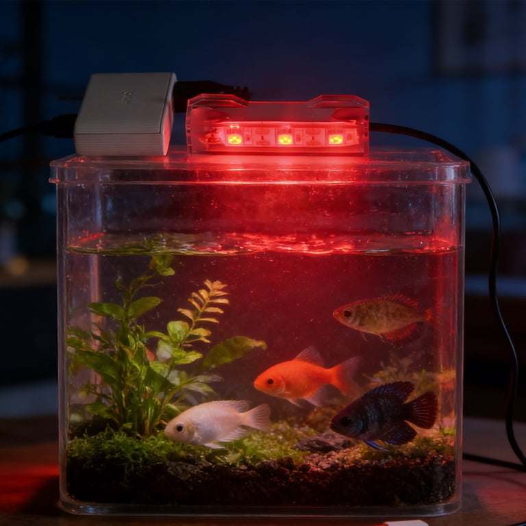 fish tank lighting accessories Oltraman Small Betta Tank, Aquarium Kit with LED Lighting, 0.6 Gallon Stackable Fighting Fish Tank Set, Fish Bowl for Turtle Reptile Shrimp Crab Insects as Decoration Chihiros Z Light Extension Arm can be used to extend the Chihiros Z Light TINY Planted Tank Tropical Fish Tank