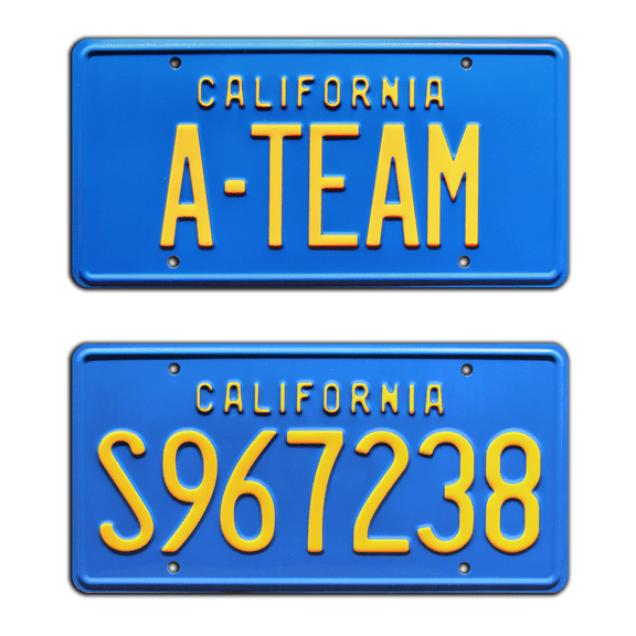 The A-Team | Mr. T's GMC Van | A-TEAM S967238 | Metal Stamped Replica Prop License Plates