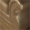 thumbnail image 4 of Brown Faux Leather Armchair and Ottoman Set with Nailhead Trim, Traditional Living Room Accent Chair and Footstool, 4 of 10