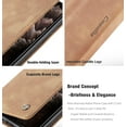 thumbnail image 3 of CaseMe Wallet Case Anti-Fall Retro Handmade Leather Magnetic Case Card Slot for iPhone 13 (Brown), 3 of 9