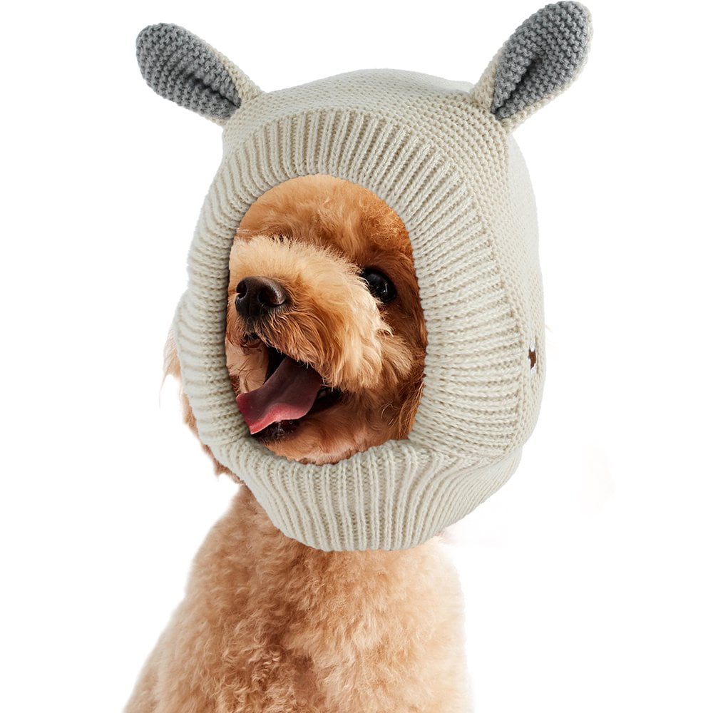 Quiet Ears for Dogs Noise Protection Knitted Dog Hats Pet Ears Warm Dog Ear Cover Winter Hat Dog Snood Head Wrap Bunny Costume for Medium to Large Dogs Cats Pets Walmart