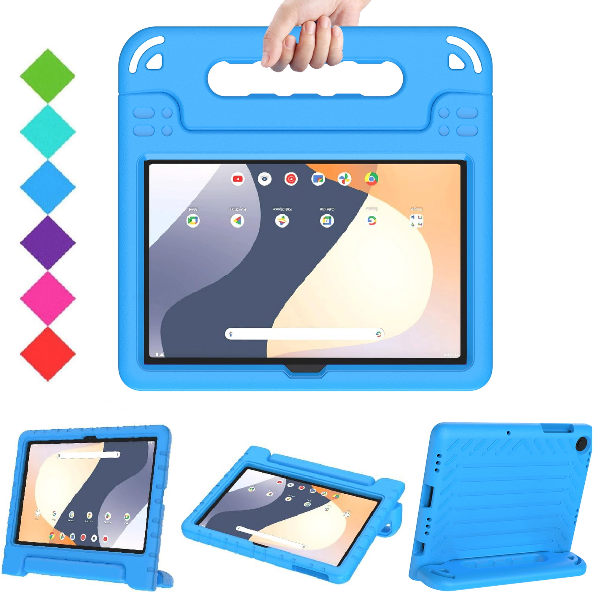 BMOUO Kids Case for Onn 10.1" Gen 4 2024 (Model:100135925) Tablet, Shockproof Light Weight Handle Stand Case for Walmart Onn Tablet 10.1 inch 2024 (Gen 4), Blue