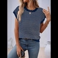 thumbnail image 4 of Suéter Informal de Rayas con Mangas y Bloques de Color Azul, Talla XL, 4 of 9