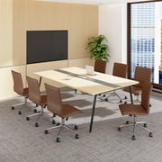 Boss Office Products Vinyl Armless Hospitality Task Chair with Casters, Brown