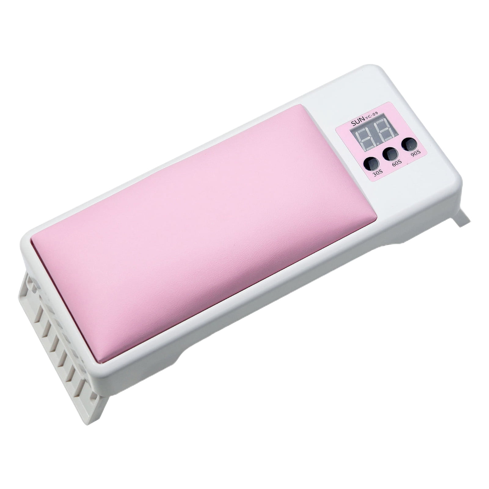 dianhelloya UV Nail Lamp Dual Light Source High Power Plug-and-Play Timing Function Hand Pillow Design Cure Nail Gel ABS 2-in-1 72W UV Nail Polish Dryer Lamp for Women Pink EU Plug