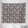 thumbnail image 1 of Leaves Tapestry, Modern Abstract Composition of Foliage Silhouettes in Hand-drawn Style, Fabric Wall Hanging Decor for Bedroom Living Room Dorm, 5 Sizes, Blush Black and White, by Ambesonne, 1 of 1