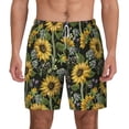 thumbnail image 2 of Goofa Sunflowers Printed Men's Swim Trunks Board Shorts Quick Dry Mens Swimming Trunks with Compression Liner,Breathable Fit Hawaii Beach Shorts-Small, 2 of 9