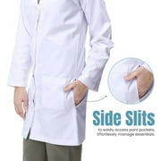 Professional Scrubs White Lab Coats for Women & Men, Classic Medical Uniform With 3 Pockets 37'' S