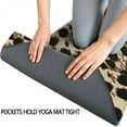 thumbnail image 3 of Brown and Black Leopard Print Hot Yoga Mat Towel Non Slip for Hot Yoga - Quick-Drying Yoga Mat Cover with 4 Corner Pockets with Travel Bag - Hot Yoga Towel Non Slip 70"x26", 3 of 6
