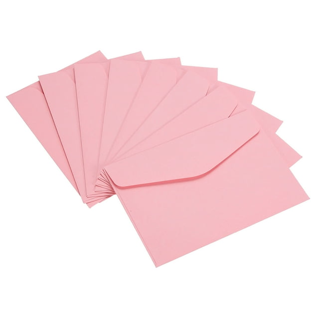 Unique Bargains Blank Mini Envelopes, Pink, 100 Pack