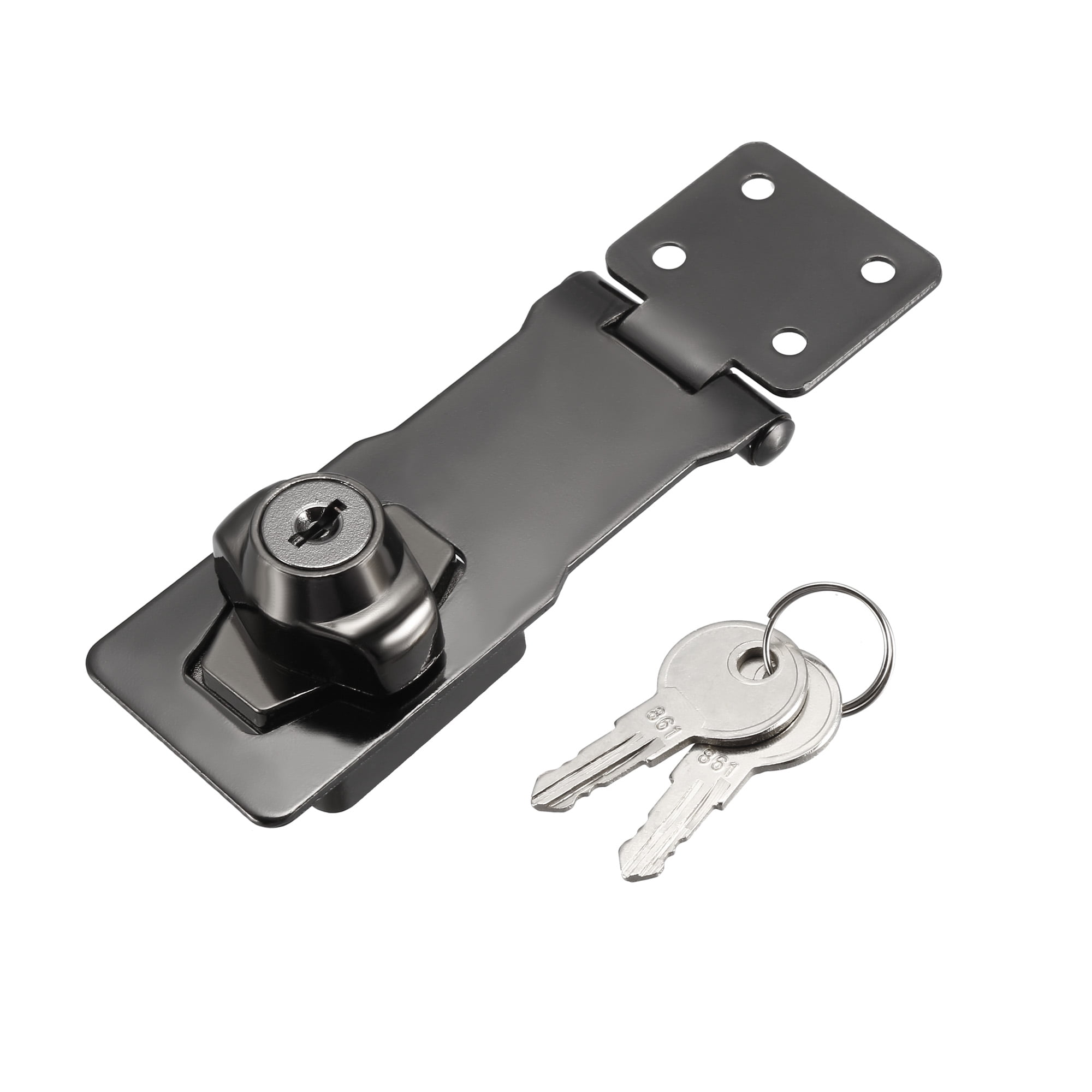 Hseamall 3 Inch Keyed Hasp Lock Metall Keyed Locking Haspe mit Schlüssel für Türen Schränke Möbel Hardware Keyed Alike 4PCS-1 