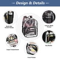 thumbnail image 5 of PVC Transparent Backpacks Clear Backpack for Travel and Outings Pink with Gold Butterfly, 5 of 7
