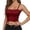 Red, variant on Seamless Camisole Built In Bra Support Strap Top with Ruffle Trim for Fashion Casual Wear Back Support Beaded Neckline Shirt Muscle Tops for Women 3x Workout Shirts Biking Crop Top 3x Muscle