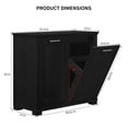 thumbnail image 2 of Tilt Out Trash Can Cabinet, Wooden Trash Cabinet with Deodorising Function, 20 Gallons Freestanding Dog-Proof Garbage Bin Cabinet for Home, Laundry Room, Kitchen and Living Room, Black Finish, 2 of 15